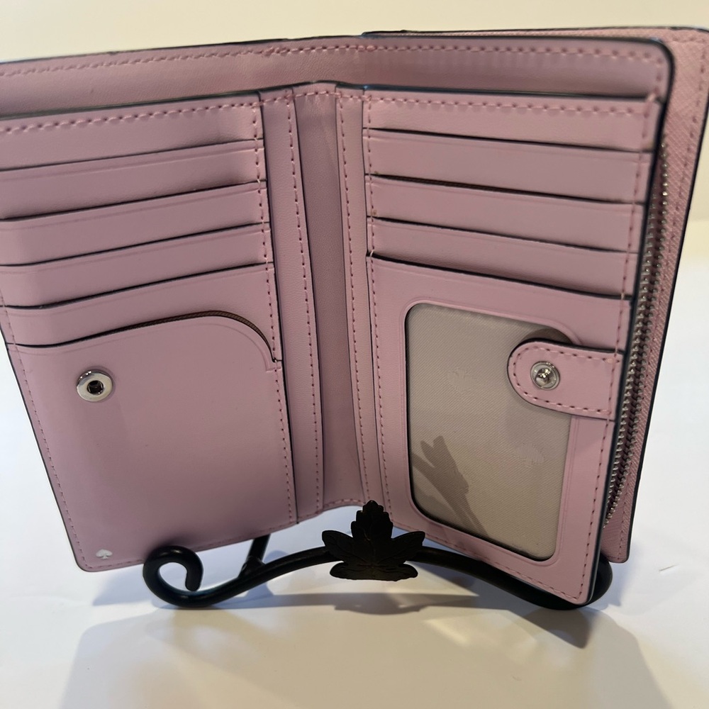 Kate Spade ♠️ New York Cameron Grand Pink and Black Floral Bifold Wallet NWOT - Picture 5 of 11